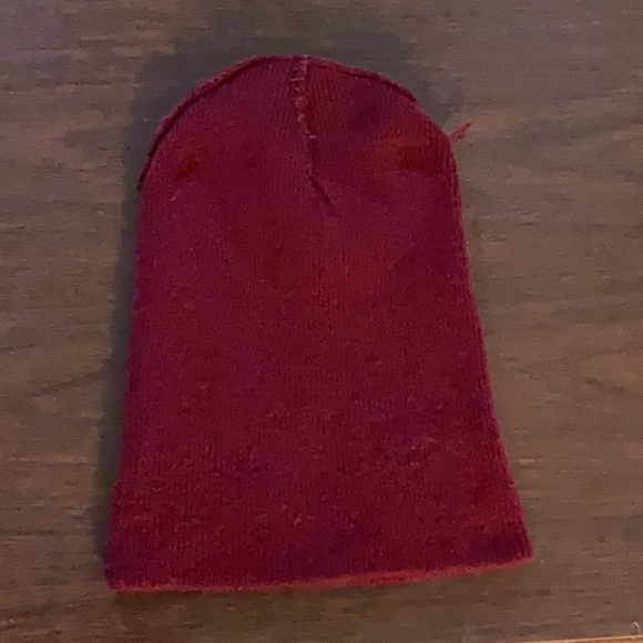 Men’s burgundy Timberland knit beanie hat OSFA - Picture 4 of 7